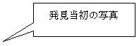 四角形吹き出し: 発見当初の写真